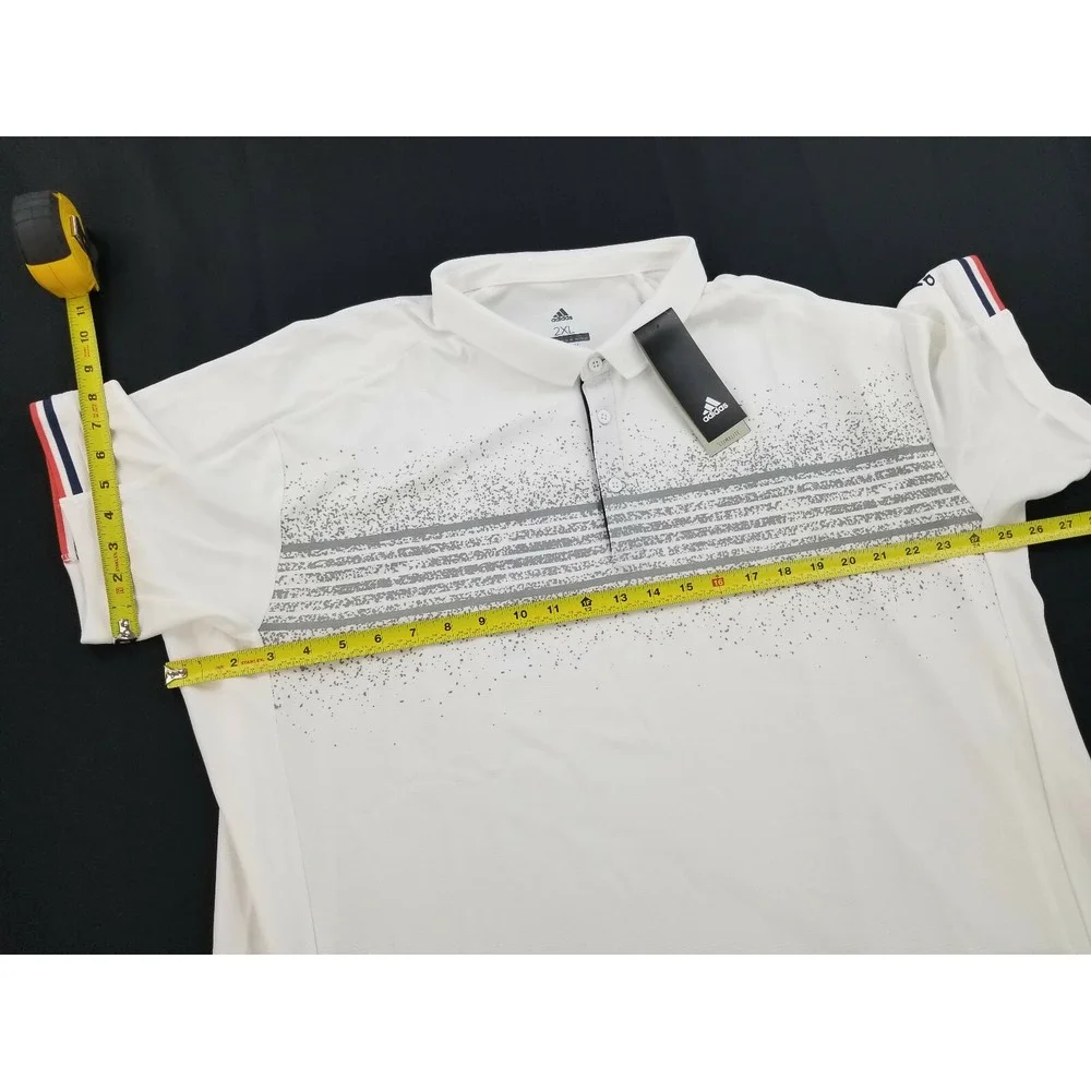 Adidas men polo shirt Climalite CG2542 white 2XL MSRP $70